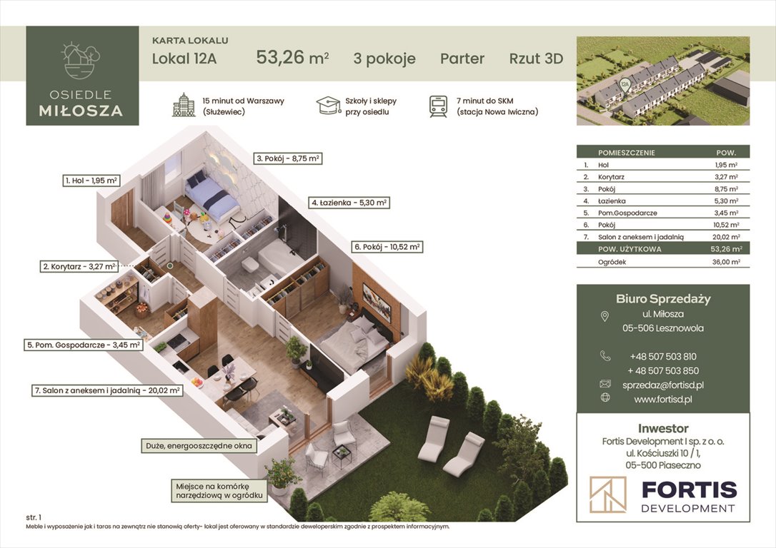 Nowe mieszkanie trzypokojowe Osiedle Miłosza Lesznowola, Czesława Miłosza 5  53m2 Foto 1