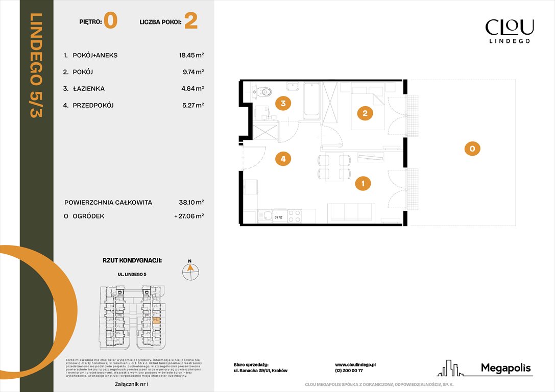 Nowe mieszkanie dwupokojowe Clou Lindego Kraków, Lindego 5  38m2 Foto 1