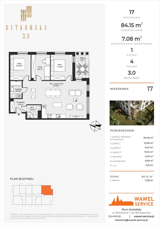 mieszkanie na sprzedaż 84m2 mieszkanie Katowice, Bytkowska 107