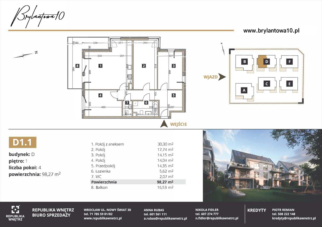 Nowe mieszkanie czteropokojowe  Brylantowa 10 Wrocław, Ołtaszyn, Brylantowa 10  98m2 Foto 1