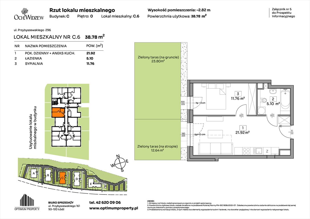 Nowe mieszkanie dwupokojowe OchWidzew Łódź, Widzew, Przybyszewskiego 292-300  39m2 Foto 1