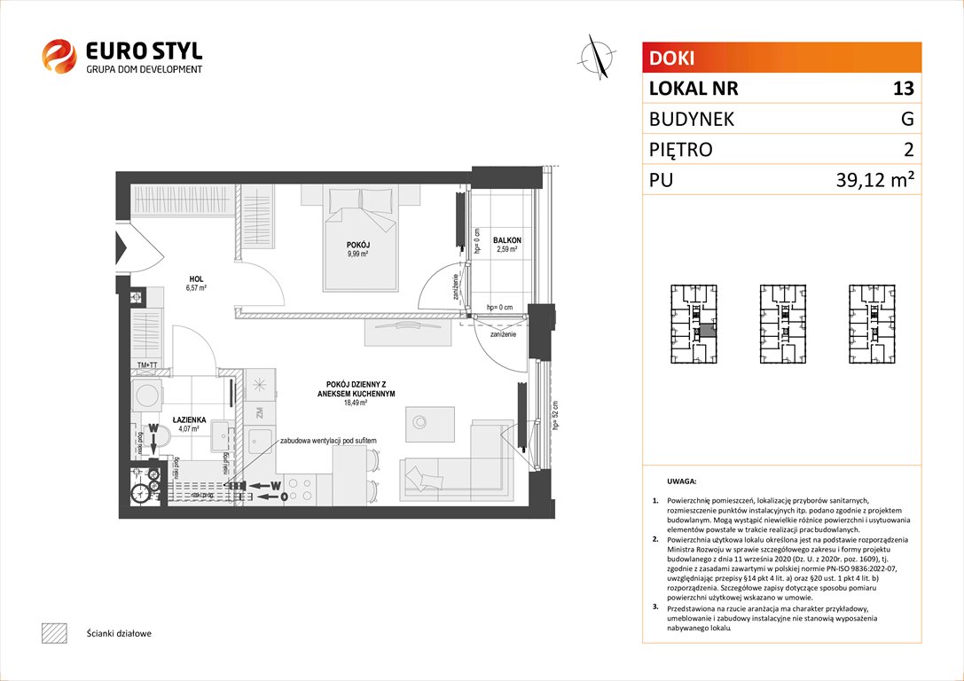 Nowe mieszkanie dwupokojowe DOKI LIVING Gdańsk, Śródmieście, ks. Jerzego Popiełuszki/Rybaki Górne  39m2 Foto 1