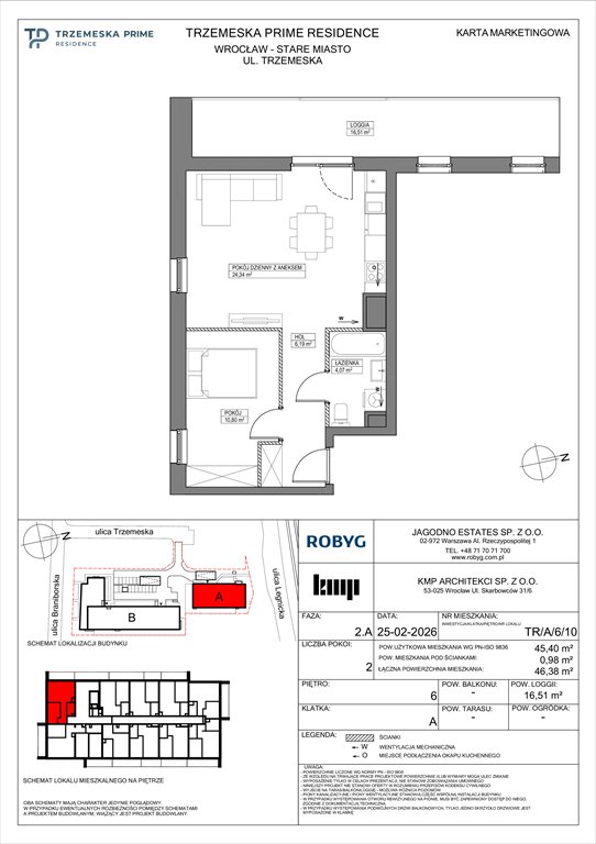 Nowe mieszkanie dwupokojowe Trzemeska Prime Residence Wrocław, Stare Miasto, Trzemeska  45m2 Foto 1