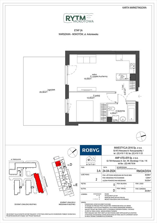 Nowe mieszkanie dwupokojowe Rytm Mokotowa Warszawa, Mokotów, Antoniewska  39m2 Foto 1