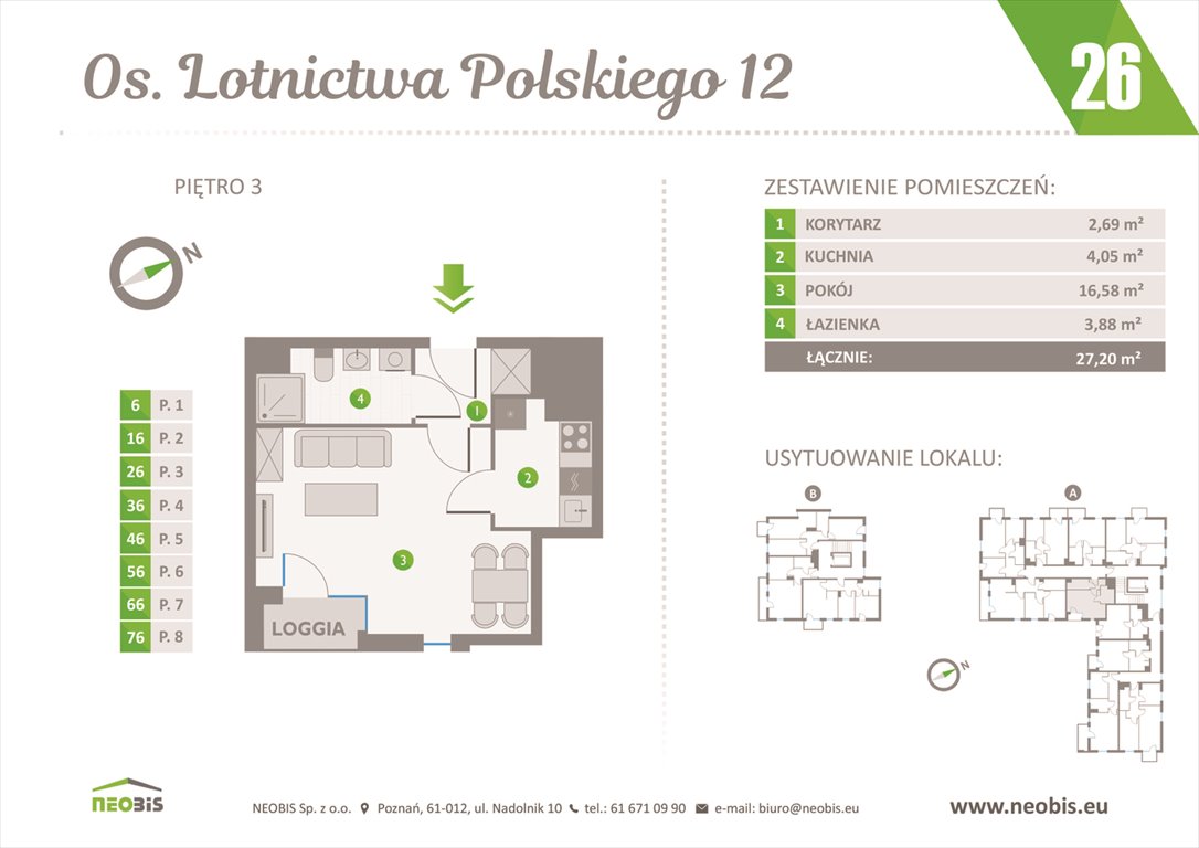 Nowa kawalerka OSIEDLE LOTNICTWA POLSKIEGO 12 W POZNANIU Poznań, Jeżyce, OS. LOTNICTWA POLSKIEGO 12  27m2 Foto 1