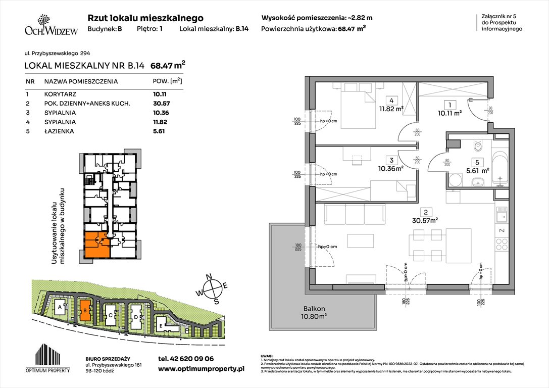 Nowe mieszkanie trzypokojowe OchWidzew Łódź, Widzew, Przybyszewskiego 292-300  68m2 Foto 1