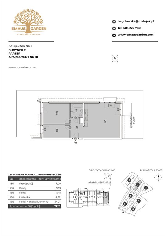 Nowe mieszkanie trzypokojowe EMAUS GARDEN Kraków, Zwierzyniec, Borowego  35  71m2 Foto 1