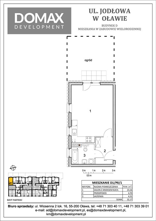 Nowa kawalerka Osiedle Jodłowa etap II bud D Oława, Nowy Otok, Jodłowa 38-40  32m2 Foto 1