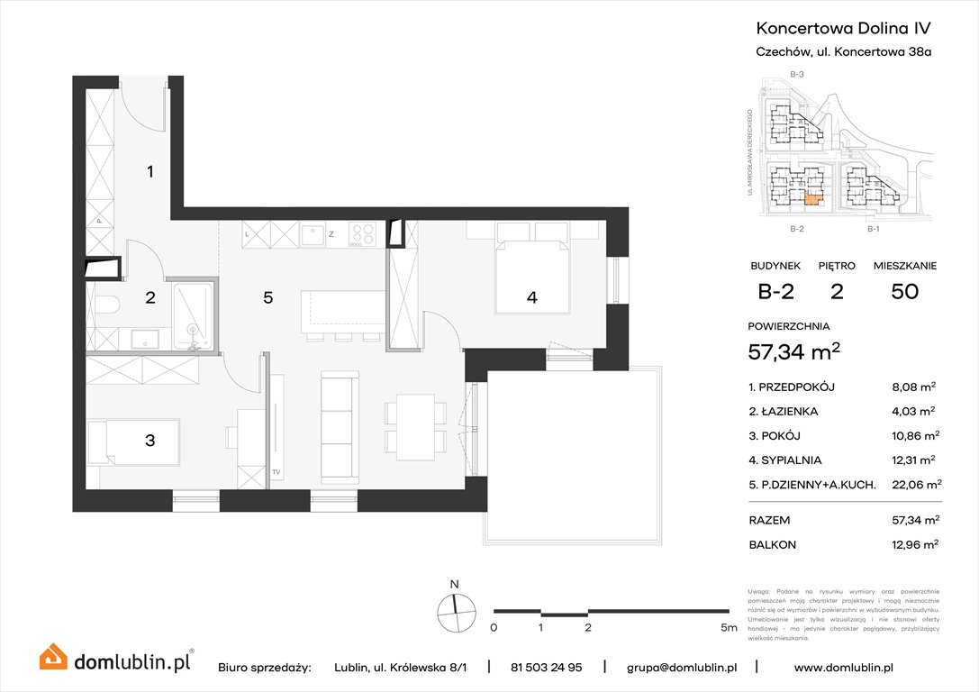 Nowe mieszkanie trzypokojowe Koncertowa Dolina Lublin, Choiny, Koncertowa  57m2 Foto 1