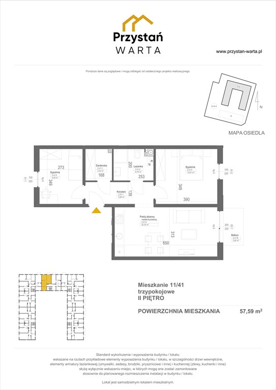 Nowe mieszkanie trzypokojowe Zielona Przystań nad Wartą Luboń, ul. Kajakowa 9 i 11  58m2 Foto 1