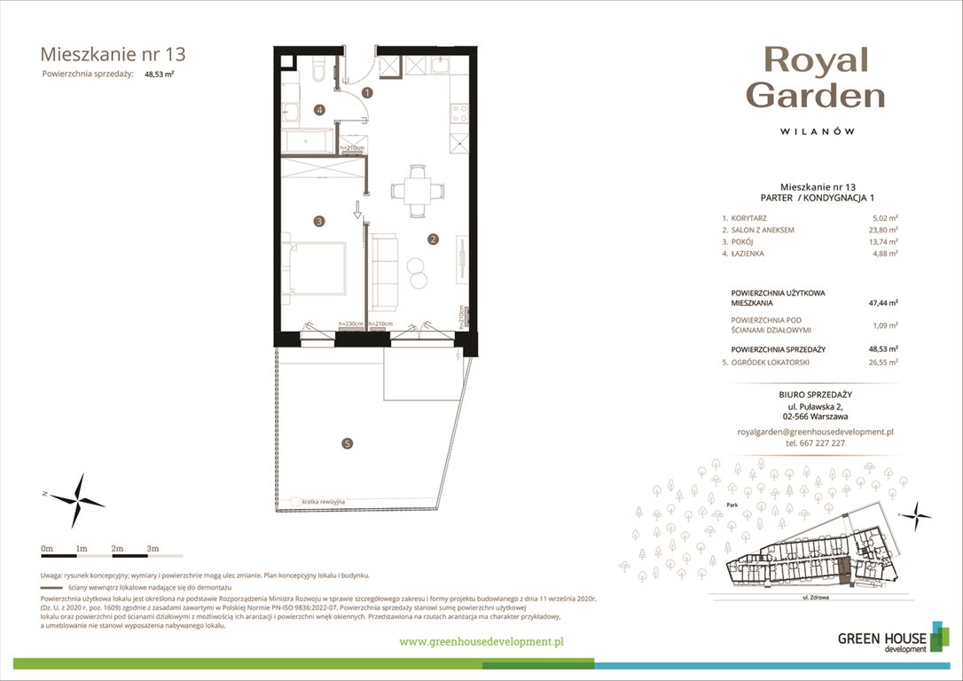 Nowe mieszkanie dwupokojowe Royal Garden Wilanów Warszawa, Wilanów, Zdrowa 2  47m2 Foto 1