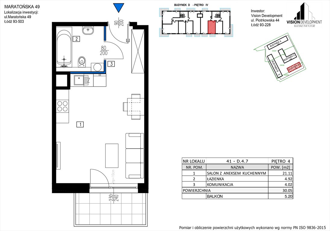 Nowa kawalerka Maratońska 49 Nowa Retkinia  Łódź, Retkinia, Maratońska 49C  30m2 Foto 1