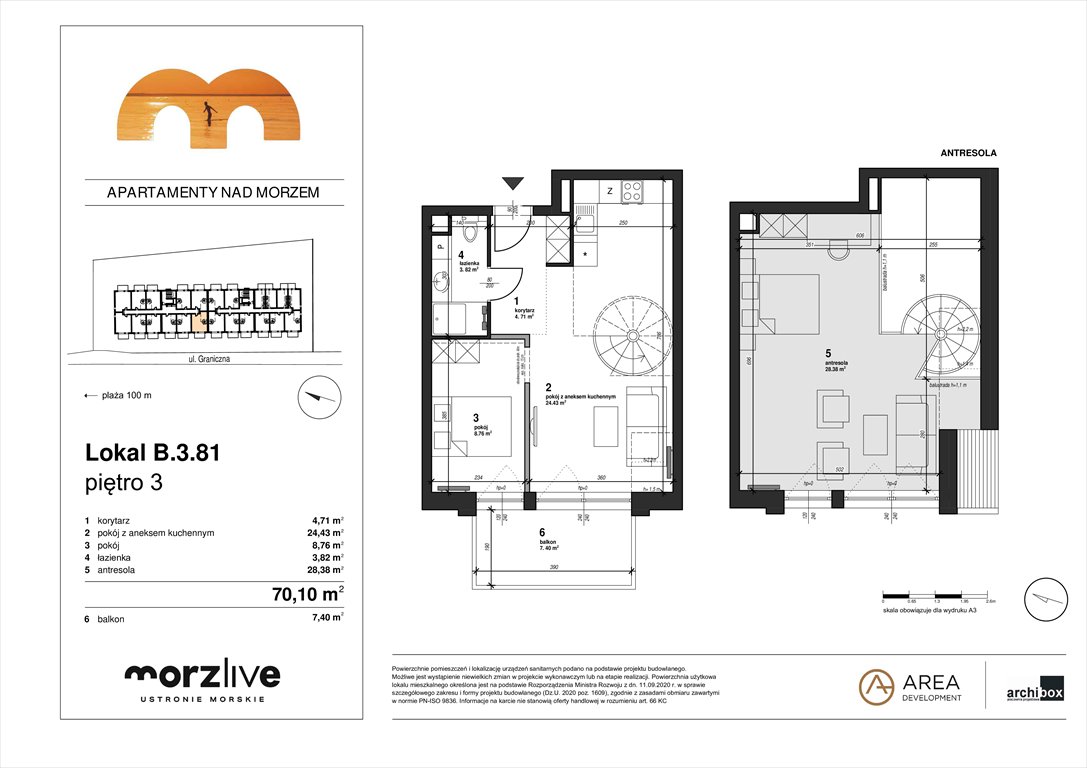 Nowe mieszkanie dwupokojowe MORZLIVE Ustronie Morskie, Graniczna 4  70m2 Foto 1