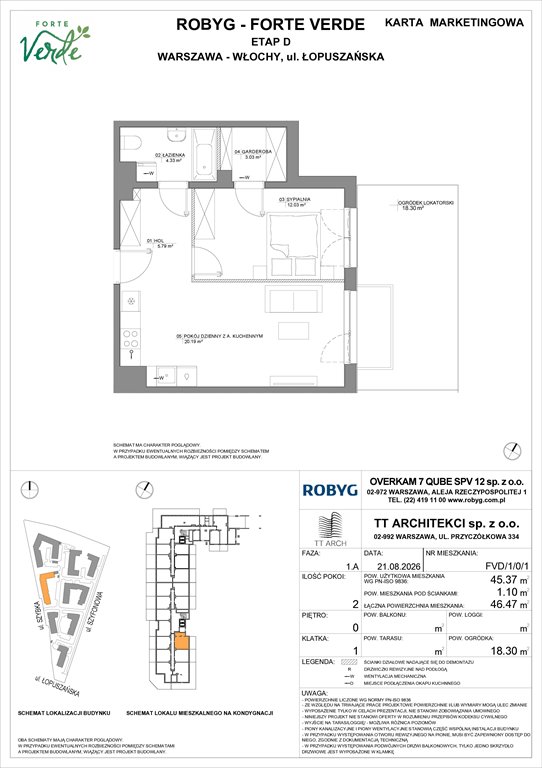 Nowe mieszkanie dwupokojowe Forte Verde Warszawa, Włochy, Łopuszańska 28  45m2 Foto 1