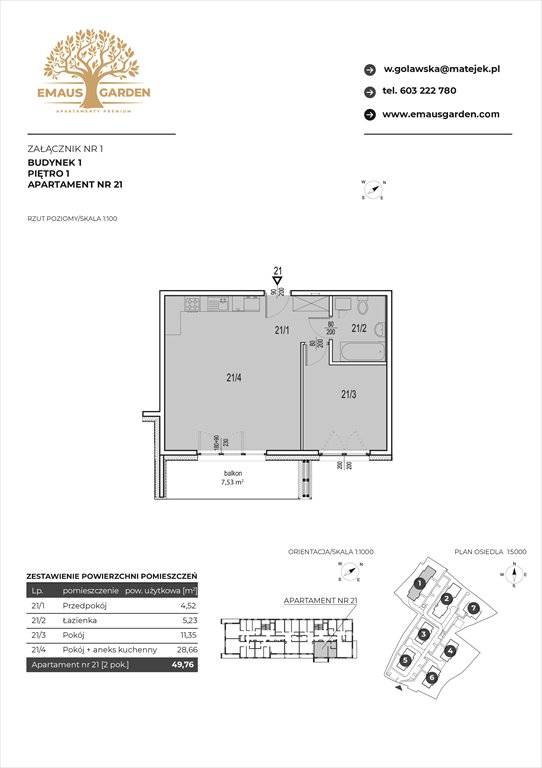 Nowe mieszkanie dwupokojowe EMAUS GARDEN Kraków, Zwierzyniec, Borowego  35  50m2 Foto 1