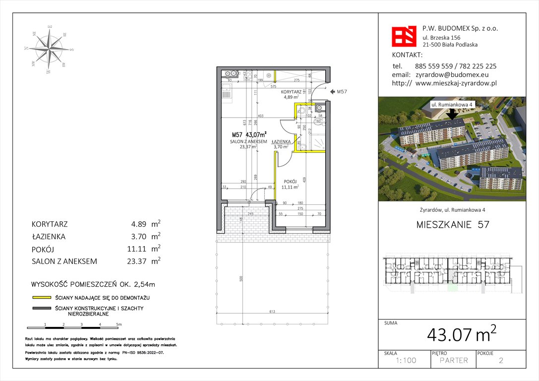 Nowe mieszkanie dwupokojowe Rumiankowa 4 Żyrardów, Rumiankowa 4  43m2 Foto 1