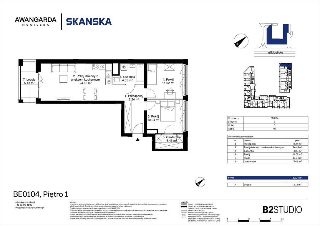 Nowe mieszkanie trzypokojowe Awangarda Mogilska Kraków, Prądnik Czerwony, Mogilska 126  62m2 Foto 1