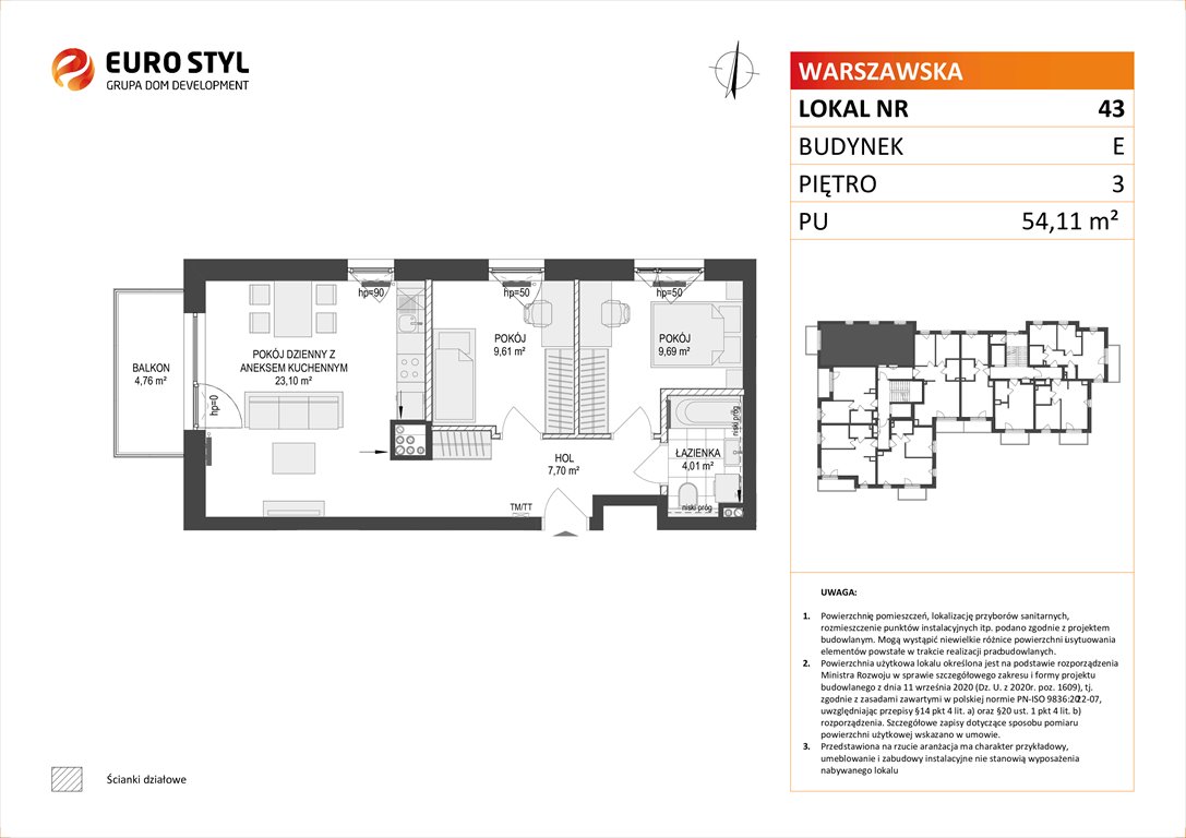 Nowe mieszkanie trzypokojowe OSIEDLE WARSZAWSKA Gdańsk, Warszawska  54m2 Foto 1