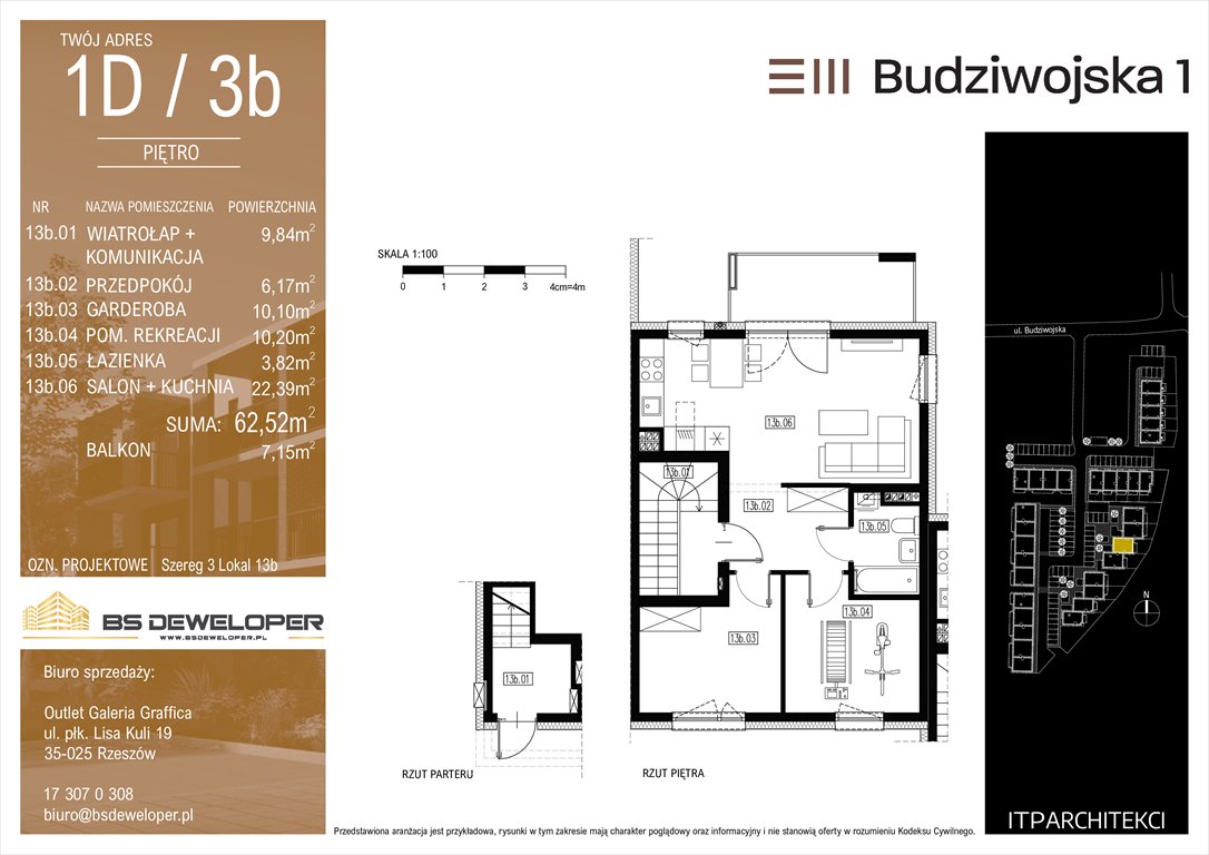 Nowe mieszkanie trzypokojowe Budziwojska 3 Rzeszów, Budziwojska 3  63m2 Foto 1