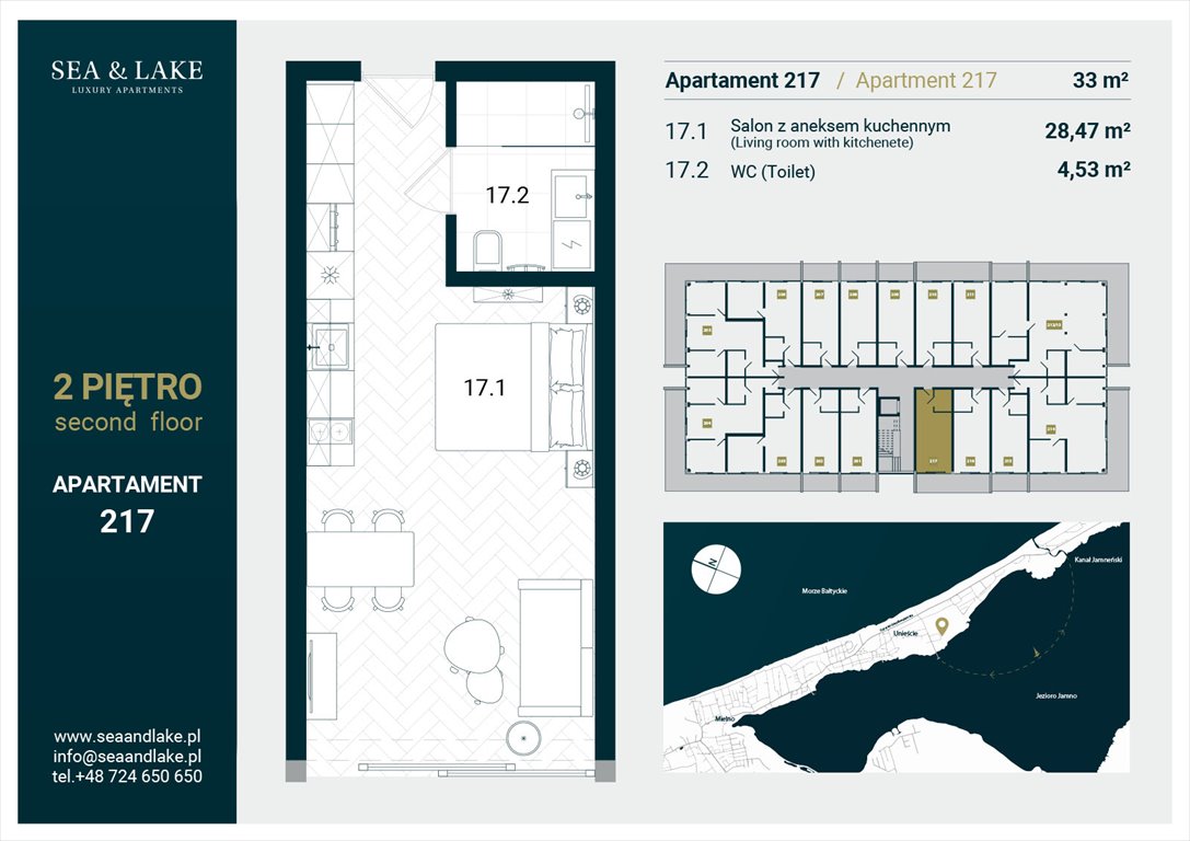 Nowa kawalerka Sea & Lake Apartamenty Mielno Molo Mielno, Unieście, Mielno Molo, Sosnowy Las 15  32m2 Foto 1