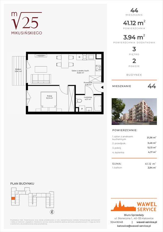 mieszkanie na sprzedaż 41m2 mieszkanie Katowice, Mikusińskiego 25