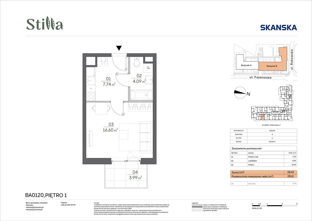 Nowa kawalerka Stilla Warszawa, Fajansowa 5  28m2 Foto 1