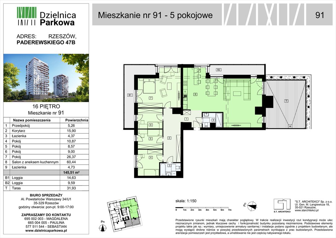 Nowe mieszkanie Dzielnica Parkowa Rzeszów, Paderewskeigo 51  146m2 Foto 1