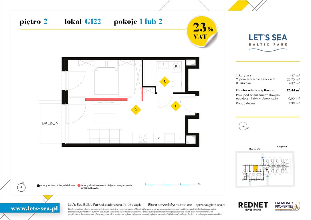 Nowy lokal użytkowy Let's sea Baltic Park Gąski, Nadbrzeżna 52  32m2 Foto 1