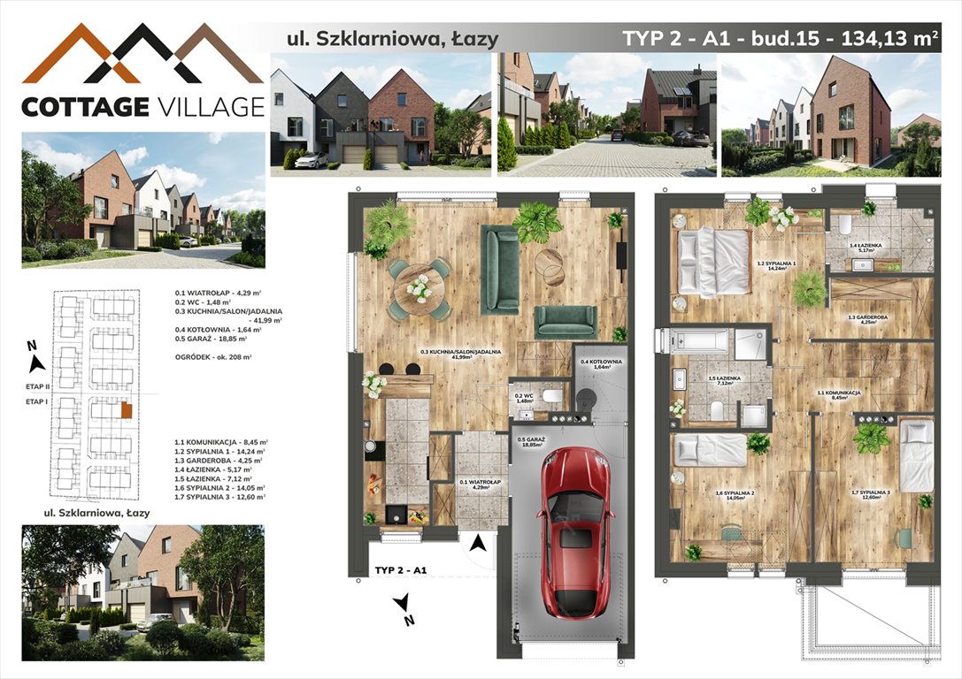 Nowy dom Cottage Village Łazy, Szklarniowa 4  134m2 Foto 1