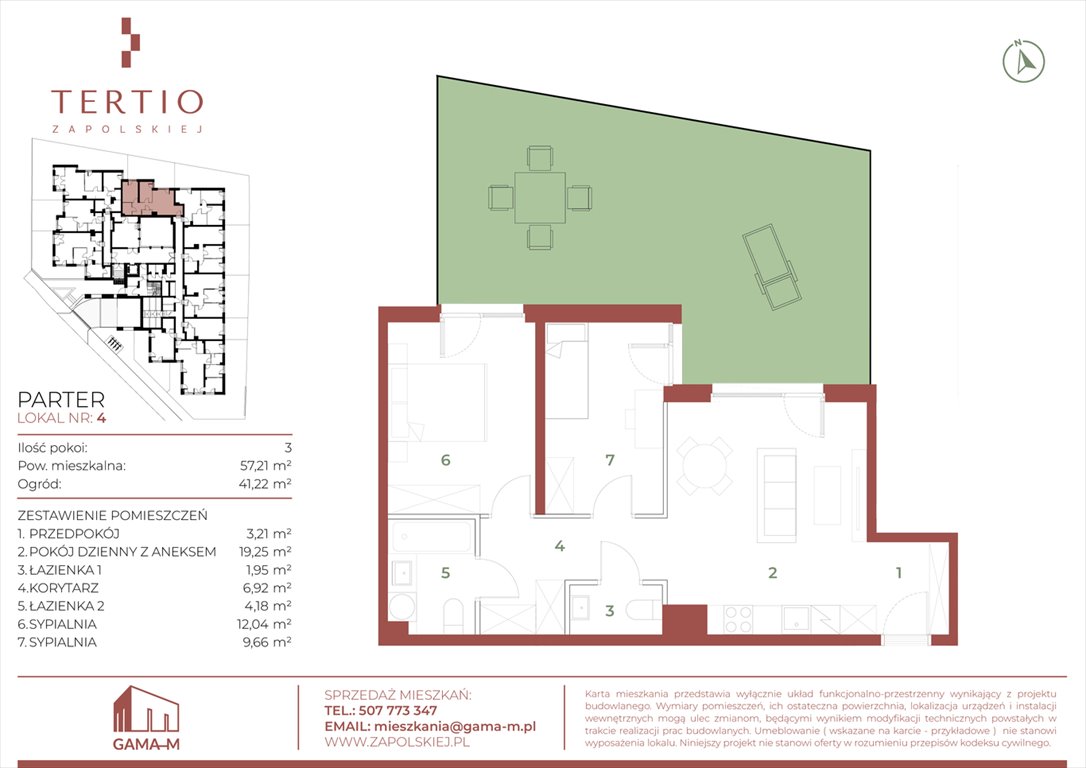 Nowe mieszkanie trzypokojowe Tertio Zapolskiej Kraków, Bronowice, Gabrieli Zapolskiej 21  57m2 Foto 1