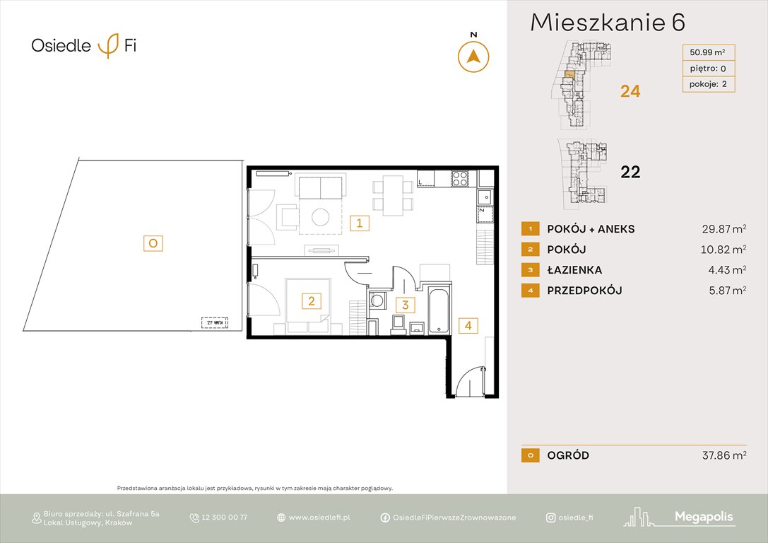 Nowe mieszkanie dwupokojowe Osiedle FI 3 Kraków, Rzemieślnicza 22-24  51m2 Foto 1