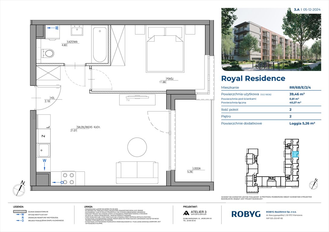 Nowe mieszkanie dwupokojowe Royal Residence Warszawa, Wilanów, Sarmacka  39m2 Foto 1