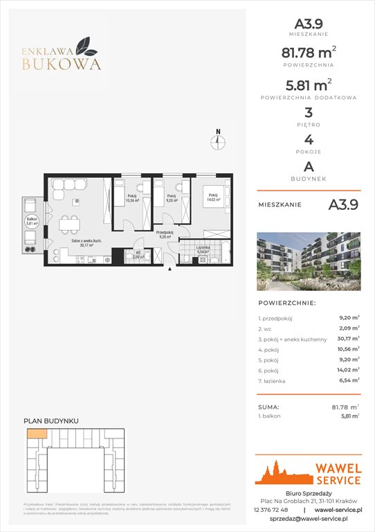 mieszkanie na sprzedaż 82m2 mieszkanie Podgórze, Bukowa 67