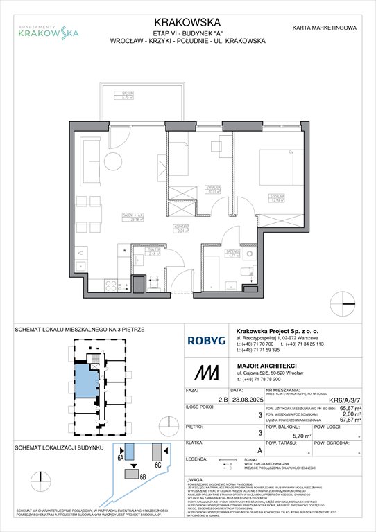 Nowe mieszkanie trzypokojowe Apartamenty Krakowska Wrocław, Krzyki, Krakowska 112  66m2 Foto 1