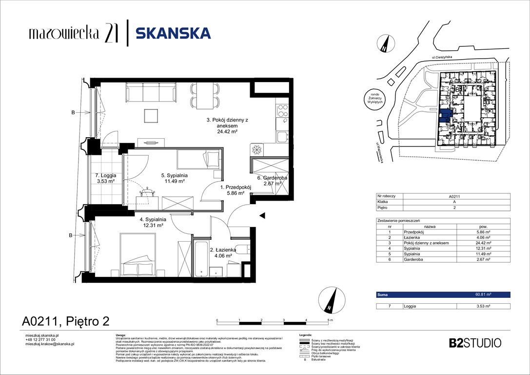 Nowe mieszkanie trzypokojowe Mazowiecka 21 Kraków, Krowodrza, ul. Mazowiecka 21  61m2 Foto 1