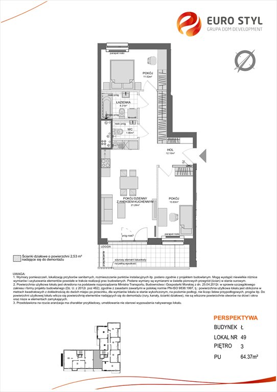 Nowe mieszkanie trzypokojowe PERSPEKTYWA Gdańsk, Centrum, ul. Powstańców Warszawskich  64m2 Foto 1