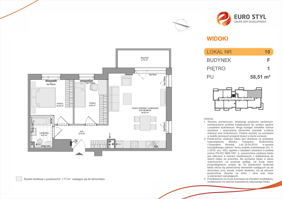 mieszkanie na sprzedaż 59m2 mieszkanie Rumia, Zagórze, Wyżynna