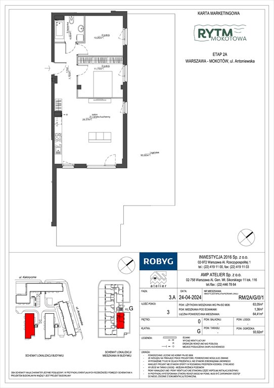 Nowe mieszkanie trzypokojowe Rytm Mokotowa Warszawa, Mokotów, Antoniewska  63m2 Foto 1