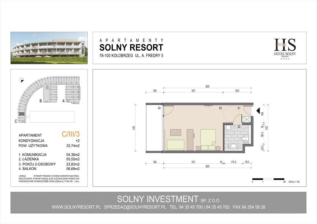 Nowa kawalerka Solny Resort**** Kołobrzeg, Wschodnia, Fredry 5  28m2 Foto 1