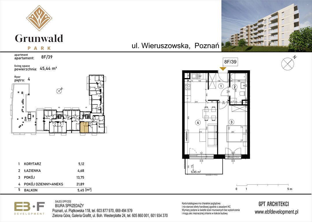 Nowe mieszkanie dwupokojowe Grunwald Park - ul. Wieruszowska 8 Poznań, Grunwald, Wieruszowska 8  45m2 Foto 1