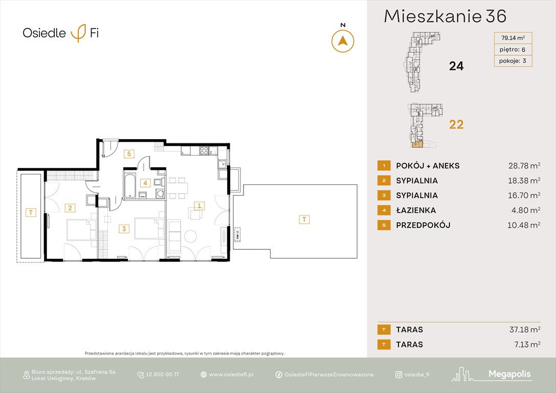 Nowe mieszkanie trzypokojowe Osiedle FI 3 Kraków, Rzemieślnicza 22-24  79m2 Foto 1