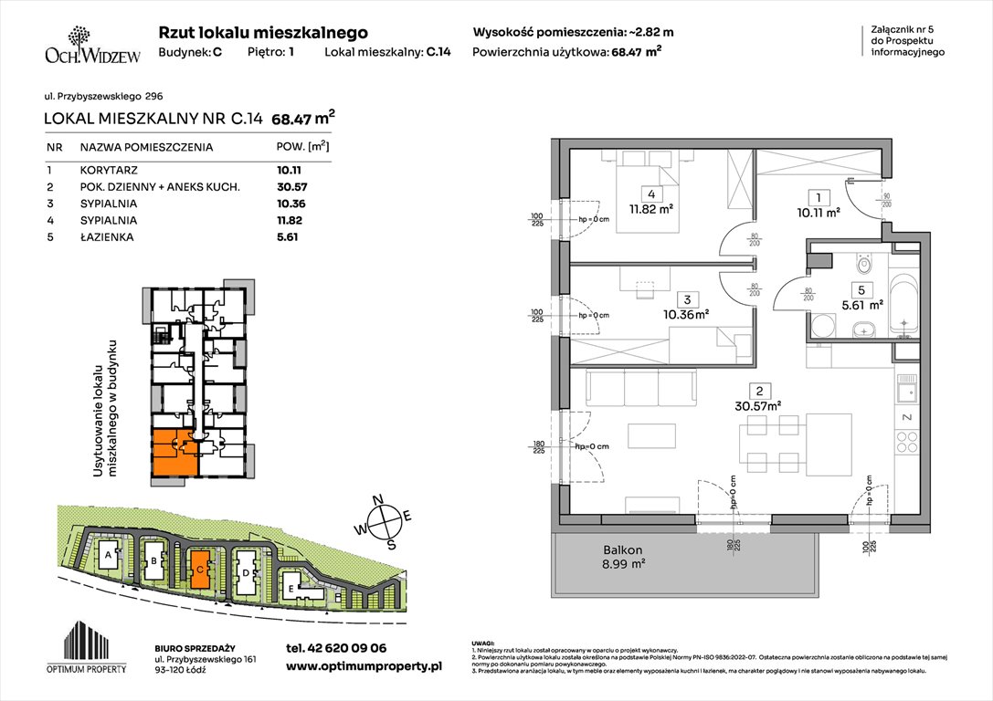 Nowe mieszkanie trzypokojowe OchWidzew Łódź, Widzew, Przybyszewskiego 292-300  68m2 Foto 1