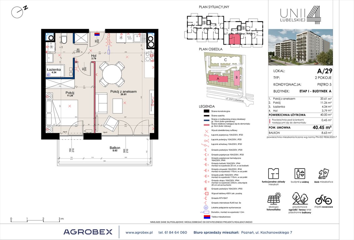 Nowe mieszkanie dwupokojowe Unii Lubelskiej 4 Poznań, Unii Lubelskiej 4  40m2 Foto 1