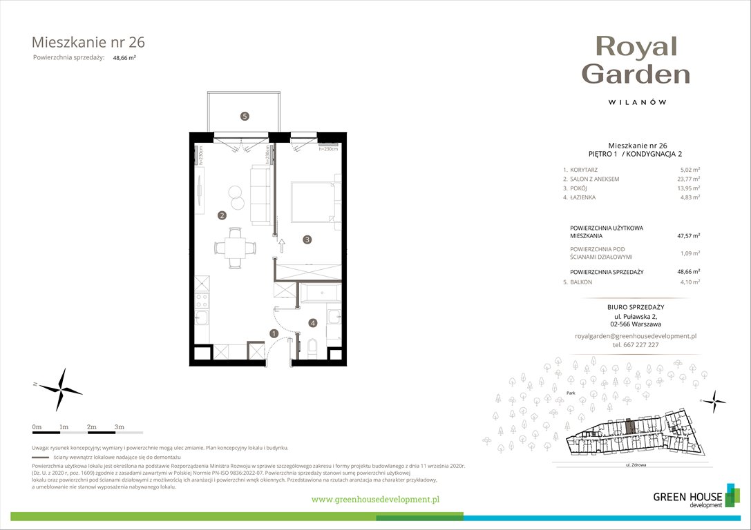 Nowe mieszkanie dwupokojowe Royal Garden Wilanów Warszawa, Wilanów, Zdrowa 2  48m2 Foto 1