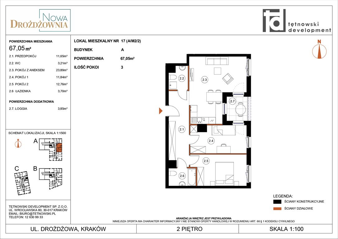 Nowe mieszkanie trzypokojowe NOWA DROŻDŻOWNIA ETAP II Kraków, Bieżanów, Drożdżowa  67m2 Foto 1