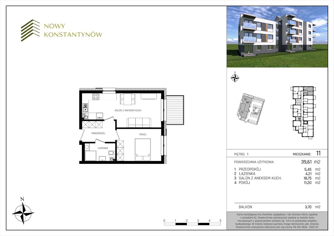 Nowe mieszkanie dwupokojowe Nowy Konstantynów Konstantynów Łódzki, Kosynierów 10 B  40m2 Foto 1