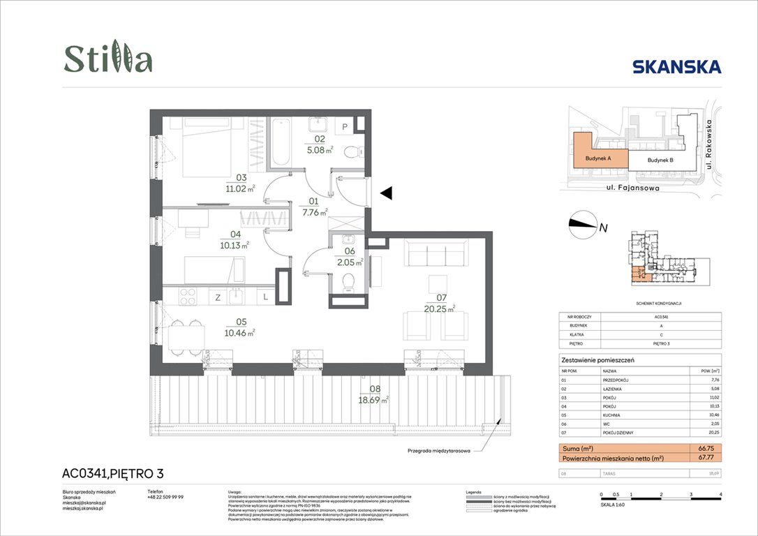 Nowe mieszkanie trzypokojowe Stilla Warszawa, Fajansowa 5  67m2 Foto 1