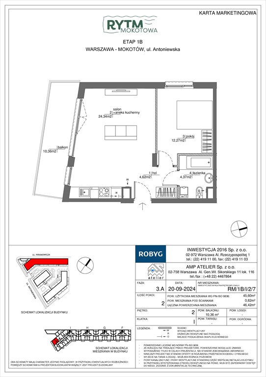 Nowe mieszkanie dwupokojowe Rytm Mokotowa Warszawa, Mokotów, Antoniewska  46m2 Foto 1