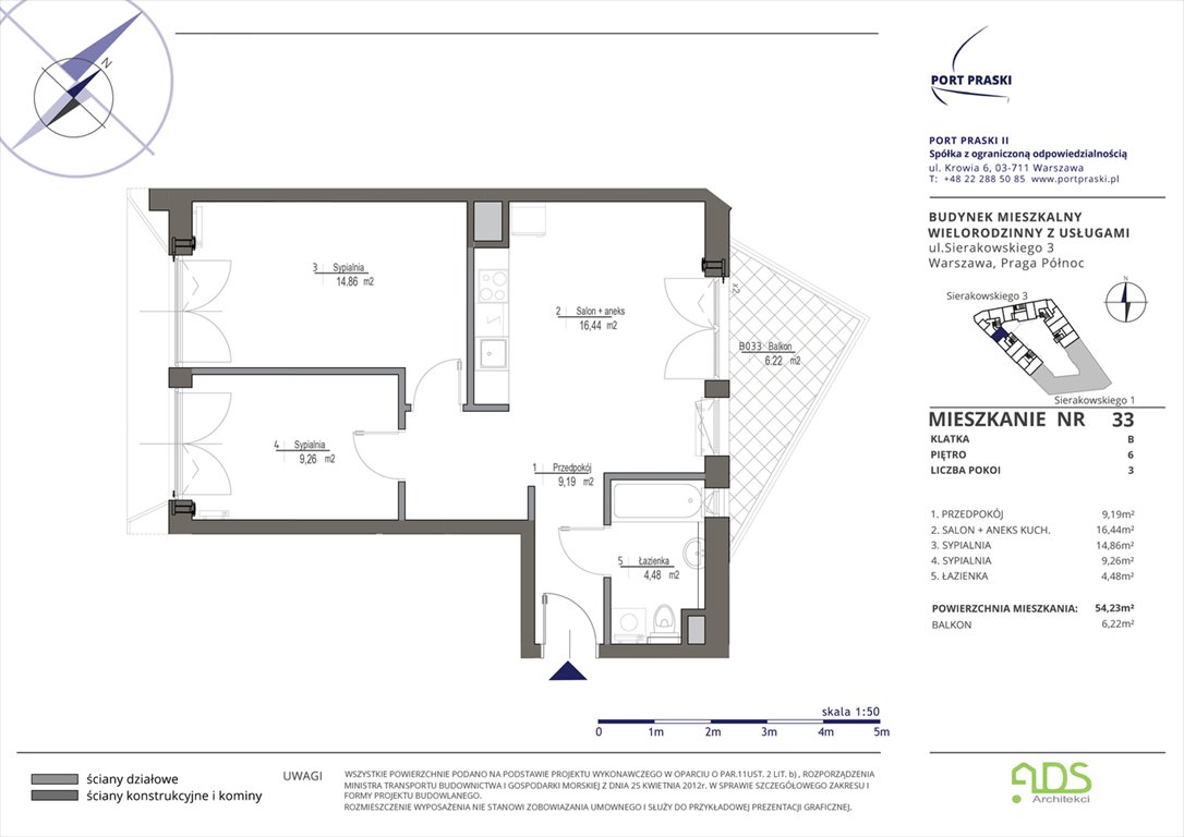 Nowe mieszkanie trzypokojowe Sierakowskiego 1 i 3 Warszawa, Praga - Północ, Sierakowskiego 1-3  54m2 Foto 1
