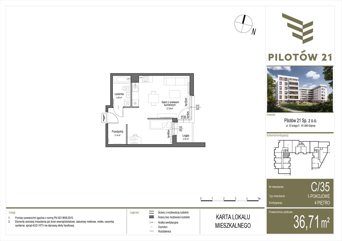 Nowa kawalerka Pilotow 21 Gdańsk, Zaspa, Pilotów 21  37m2 Foto 1